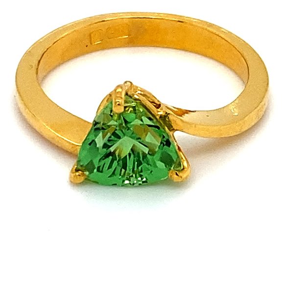 Tsavorite 2.49ct Solid 22K Yellow Gold Ring - Picture 1 of 6